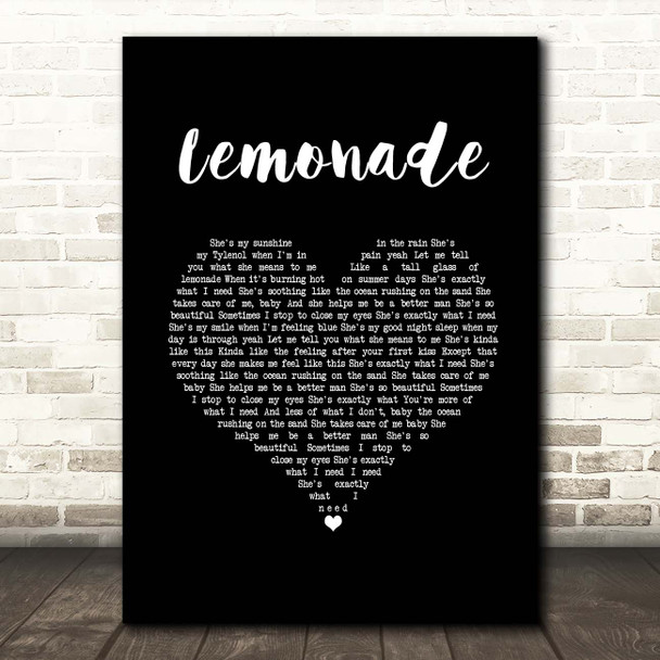 Jeremy Passion, Melissa Polinar & Gabe Bondoc Lemonade Black Heart Song Lyric Print