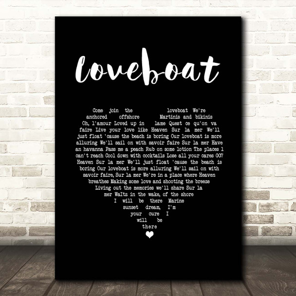 Kylie Minogue Loveboat Black Heart Song Lyric Print