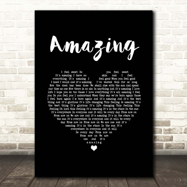 One Eskimo Amazing Black Heart Song Lyric Print