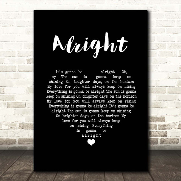 Red Carpet Alright Black Heart Song Lyric Print