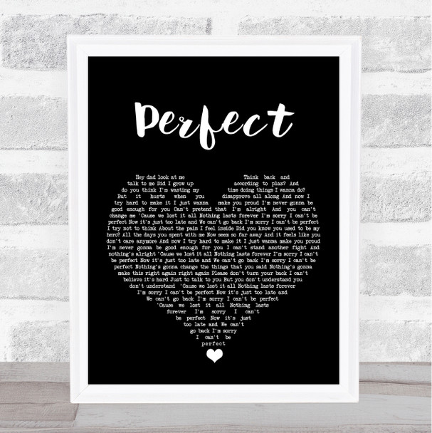 Simple Plan Perfect Black Heart Song Lyric Print