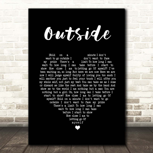 TENDER Outside Black Heart Song Lyric Print