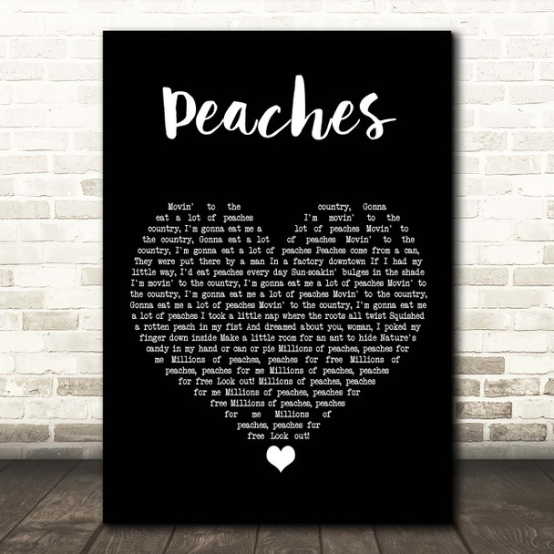 The Presidents Of The United States Of America Peaches Black Heart Song Lyric Print