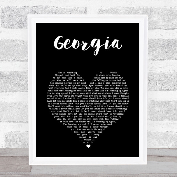 Vance Joy Georgia Black Heart Song Lyric Print