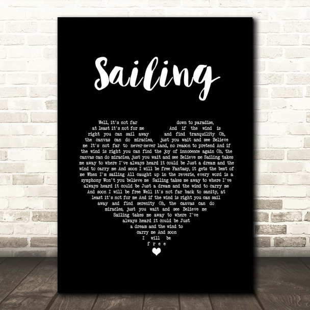 Christopher Cross Sailing Black Heart Song Lyric Print