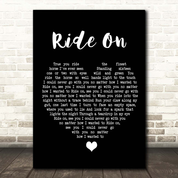 Christy Moore Ride On Black Heart Song Lyric Print