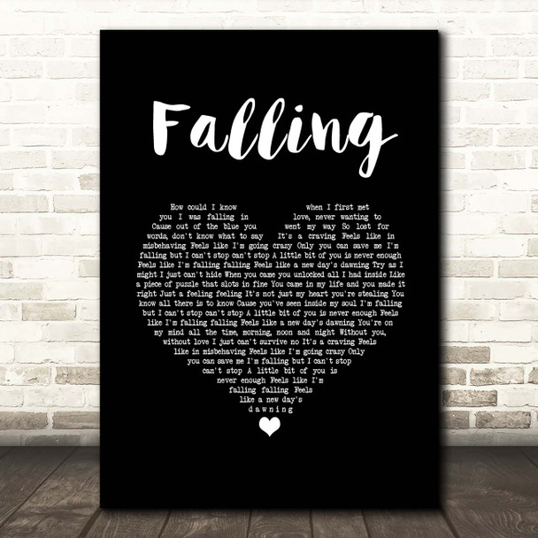 Gabrielle Falling Black Heart Song Lyric Print