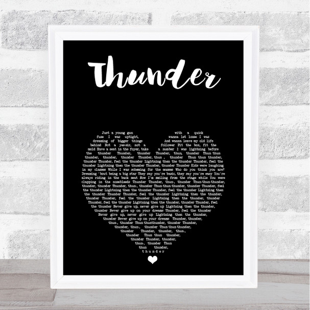 Imagine Dragons Thunder Black Heart Song Lyric Print