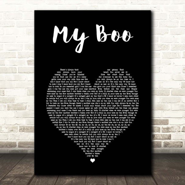 Usher My Boo Black Heart Song Lyric Print