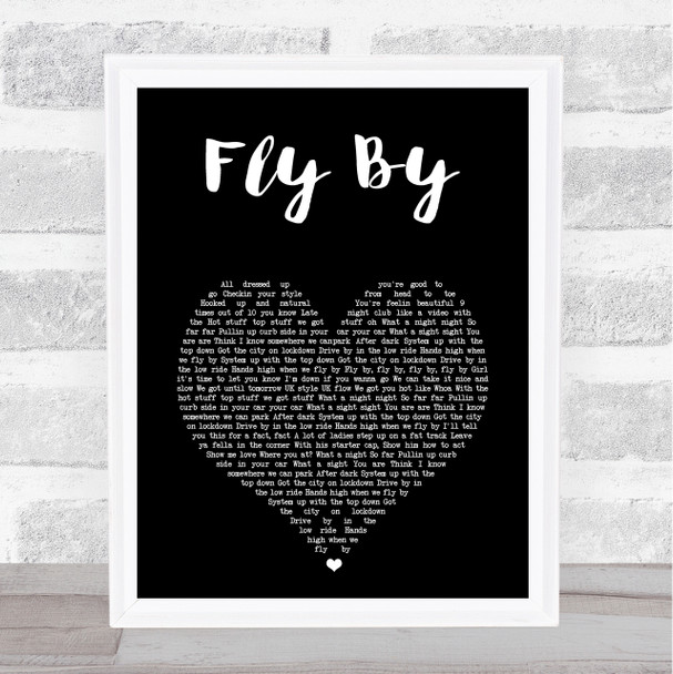 Blue Fly By Black Heart Song Lyric Print
