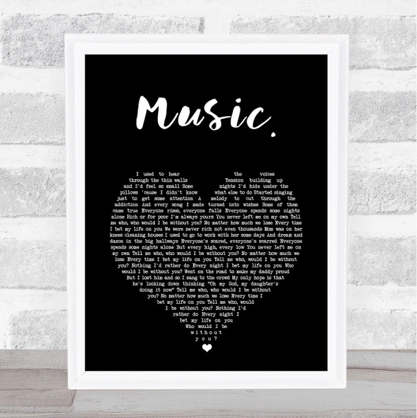 JoJo Music. Black Heart Song Lyric Print