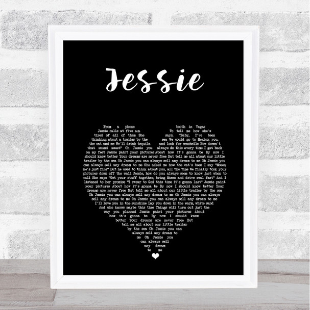 Joshua Kadison Jessie Black Heart Song Lyric Print