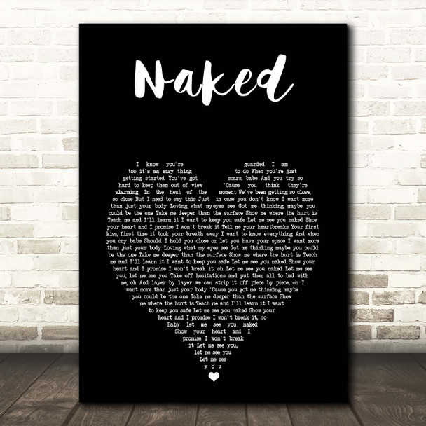 Jake Scott Naked Black Heart Song Lyric Print