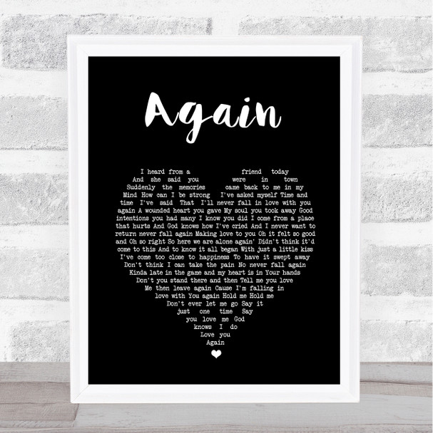 Janet Jackson Again Black Heart Song Lyric Print