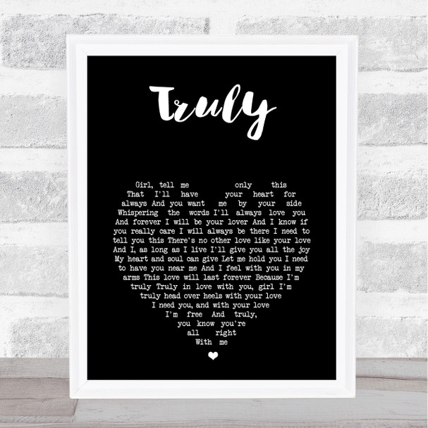 Lionel Ritchie Truly Black Heart Song Lyric Print