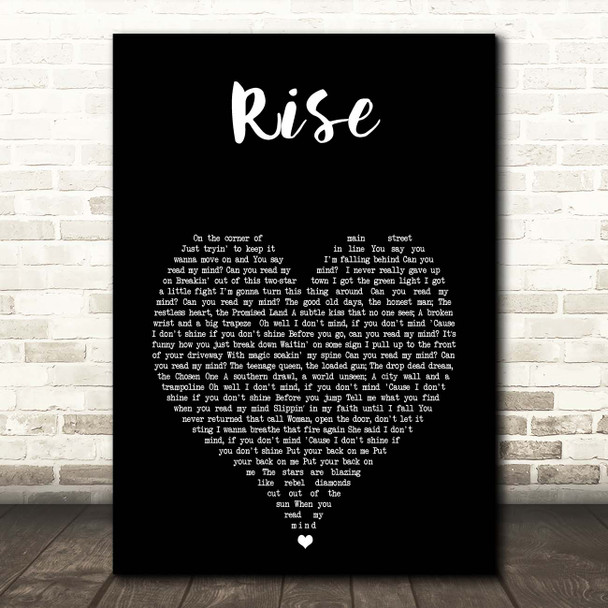 Ben's Brother Rise Black Heart Song Lyric Print