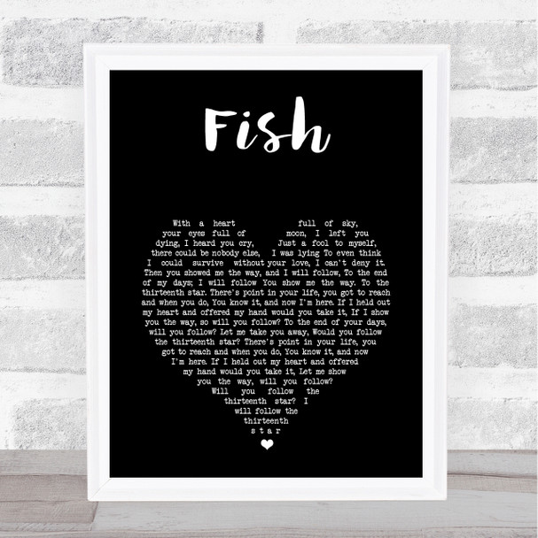 13th Star Fish Black Heart Song Lyric Print