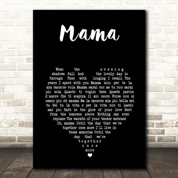 Connie Francis Mama Black Heart Song Lyric Print