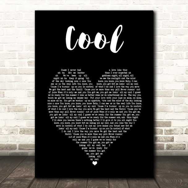 Dua Lipa Cool Black Heart Song Lyric Print