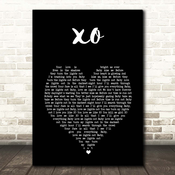 John Mayer XO Black Heart Song Lyric Print