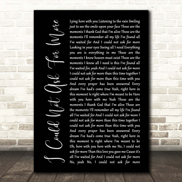 Sara Evans I Could Not Ask For More Black Script Song Lyric Print