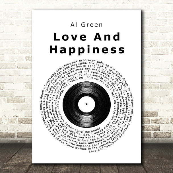 Al Green Love And Happiness Vinyl Record Song Lyric Quote Print