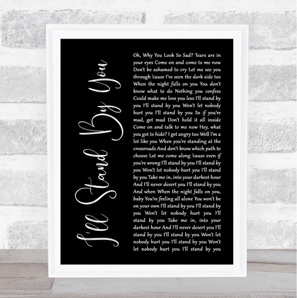 Girls Aloud I'll Stand By You Black Script Song Lyric Print