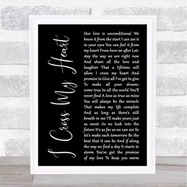 George Strait I Cross My Heart Black Script Song Lyric Print