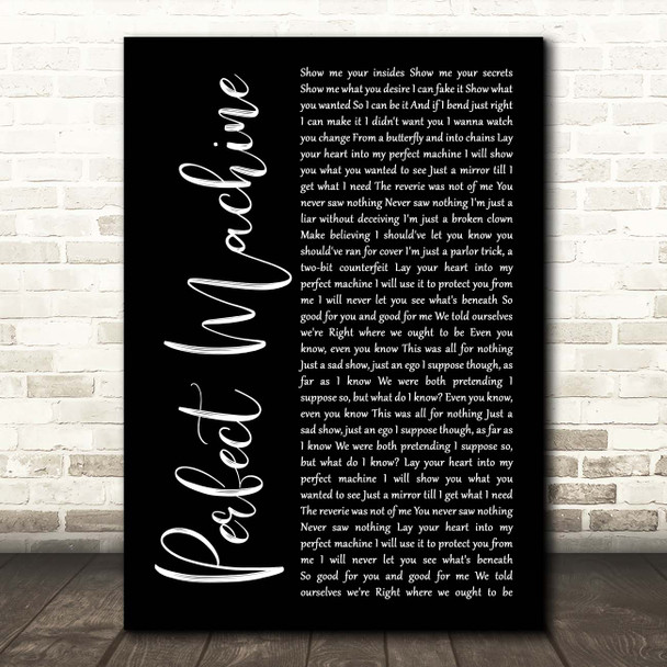 Starset Perfect Machine Black Script Song Lyric Print