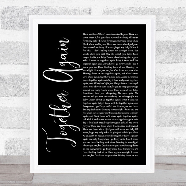 Janet Jackson Together Again Black Script Song Lyric Print