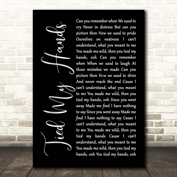 Seether Tied My Hands Black Script Song Lyric Print
