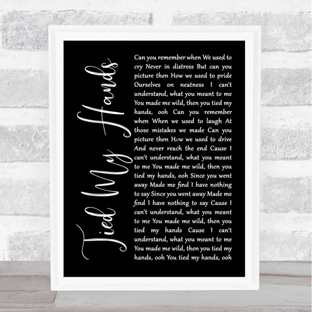 Seether Tied My Hands Black Script Song Lyric Print