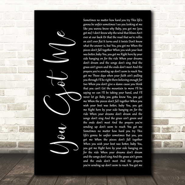 Olivia Lane You Got Me Black Script Song Lyric Print