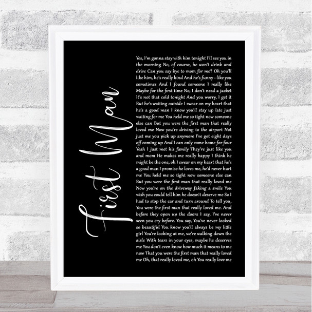 Camila Cabello First Man Black Script Song Lyric Print