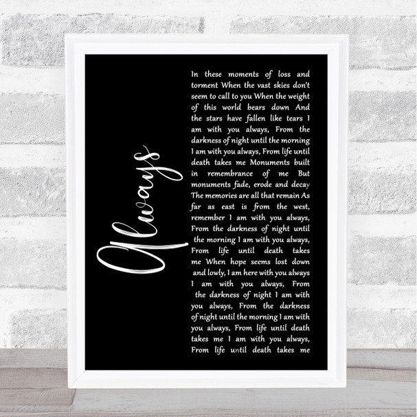 Killswitch Engage Always Black Script Song Lyric Print