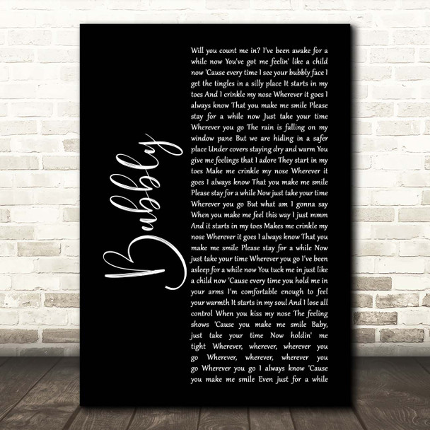 Colbie Caillat Bubbly Black Script Song Lyric Print