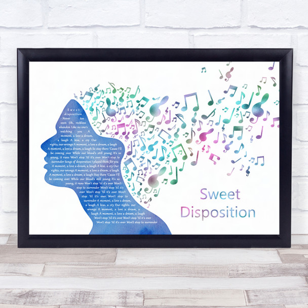The Temper Trap Sweet Disposition Colourful Music Note Hair Song Lyric Print