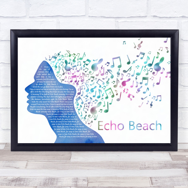 Martha & The Muffins Echo Beach Colourful Music Note Hair Song Lyric Print
