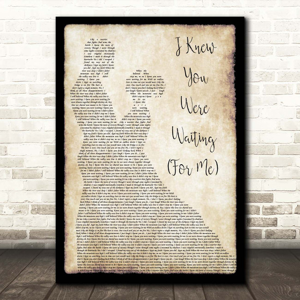 George Michael I Knew You Were Waiting (For Me) Man Lady Dancing Song Lyric Print