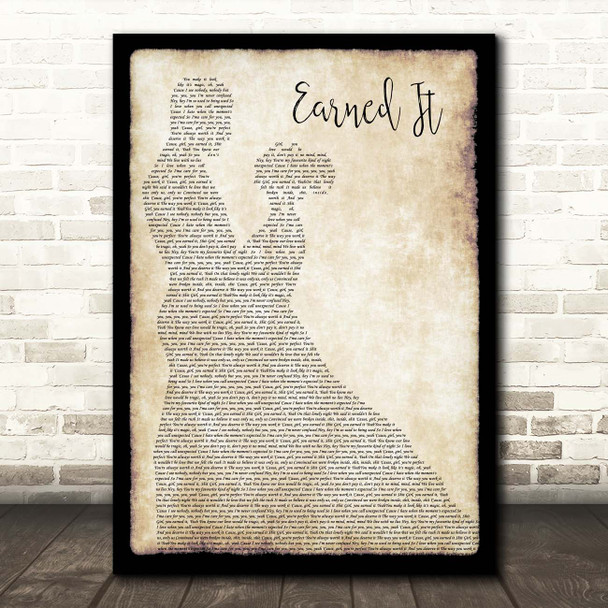 The Weeknd Earned It Man Lady Dancing Song Lyric Print