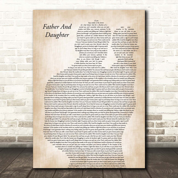 Paul Simon Father And Daughter Father & Baby Song Lyric Print