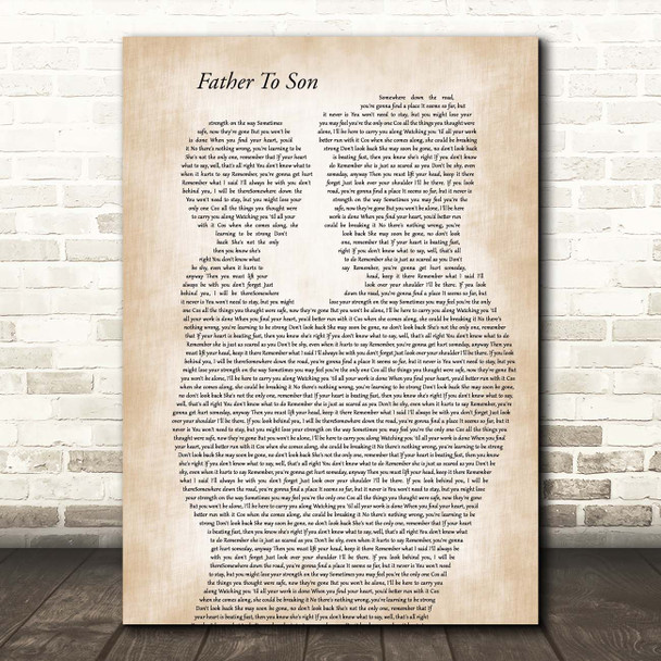 Phil Collins Father To Son Father & Child Song Lyric Print