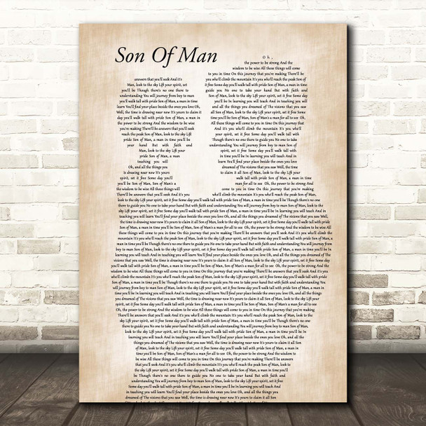 Phil Collins Son Of Man Father & Child Song Lyric Print