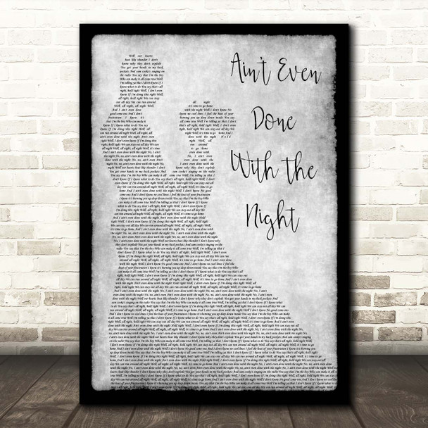 John Cougar Ain't Even Done With The Night Grey Man Lady Dancing Song Lyric Print