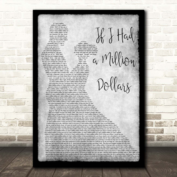 Barenaked Ladies If I Had a Million Dollars Grey Man Lady Dancing Song Lyric Print