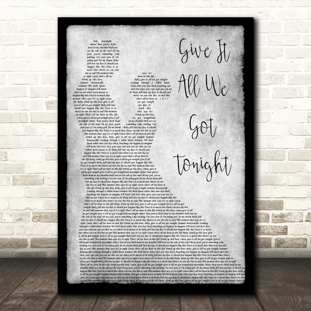George Strait Give It All We Got Tonight Grey Man Lady Dancing Song Lyric Print