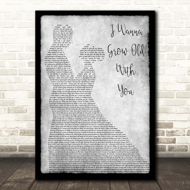 Westlife I Wanna Grow Old With You Grey Man Lady Dancing Song Lyric Print