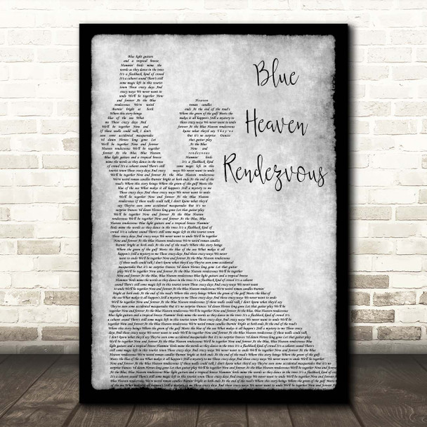 Jimmy Buffett Blue Heaven Rendezvous Grey Man Lady Dancing Song Lyric Print