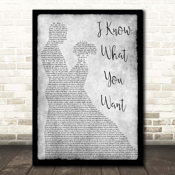 Busta Rhymes I Know What You Want Grey Man Lady Dancing Song Lyric Print