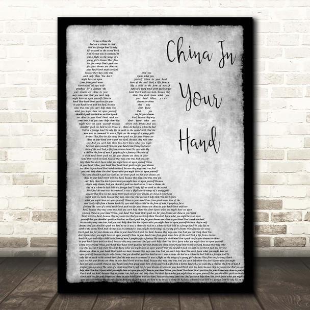 T'Pau (Carol Decker) China In Your Hand Grey Man Lady Dancing Song Lyric Print